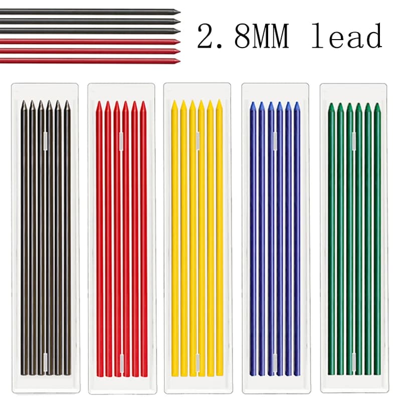 3Box/Set 2B 2.8mm Woodworking Mechanical Pencil Replaceable Lead Deep Hole Marking Architectural Painting Pencil Lead Core