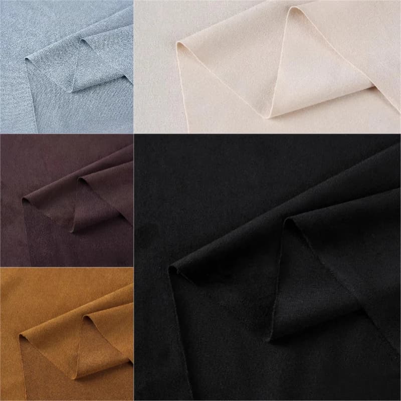 Tessuto scamosciato a costine di pecora elasticizzato marrone cucito fatto a mano spazzolato finta pelle di cervo abito borsa per scarpe decorazione fai da te materiale artigianale