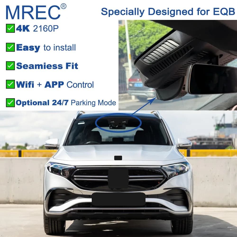 MREC Car Camera Dash Cam APP OEM Front and Rear Parking Monitoring Loop Recording 4K Wifi Plug Play for Mercedes Benz EQB X243