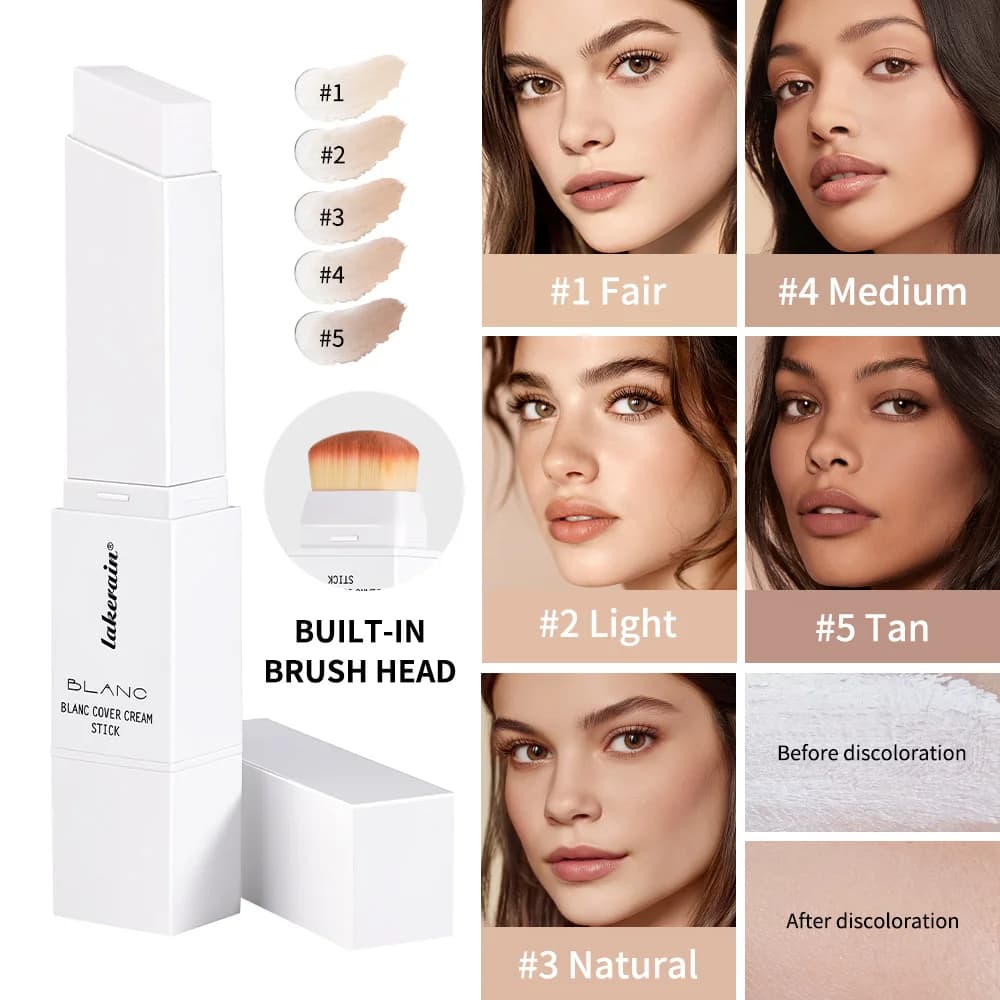 2-in-1 Color-Changing Foundation Stick Liquid Lightweight Moisturizing Brightening Foundation Color Changing For All Skin Types