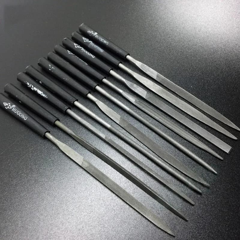 10 pezzi Set di lime per aghi per dadi per chitarra Set di lime per aghi diamantati 5.5 pollici di lunghezza totale lima diamantata per chitarra Ukulele Banjo