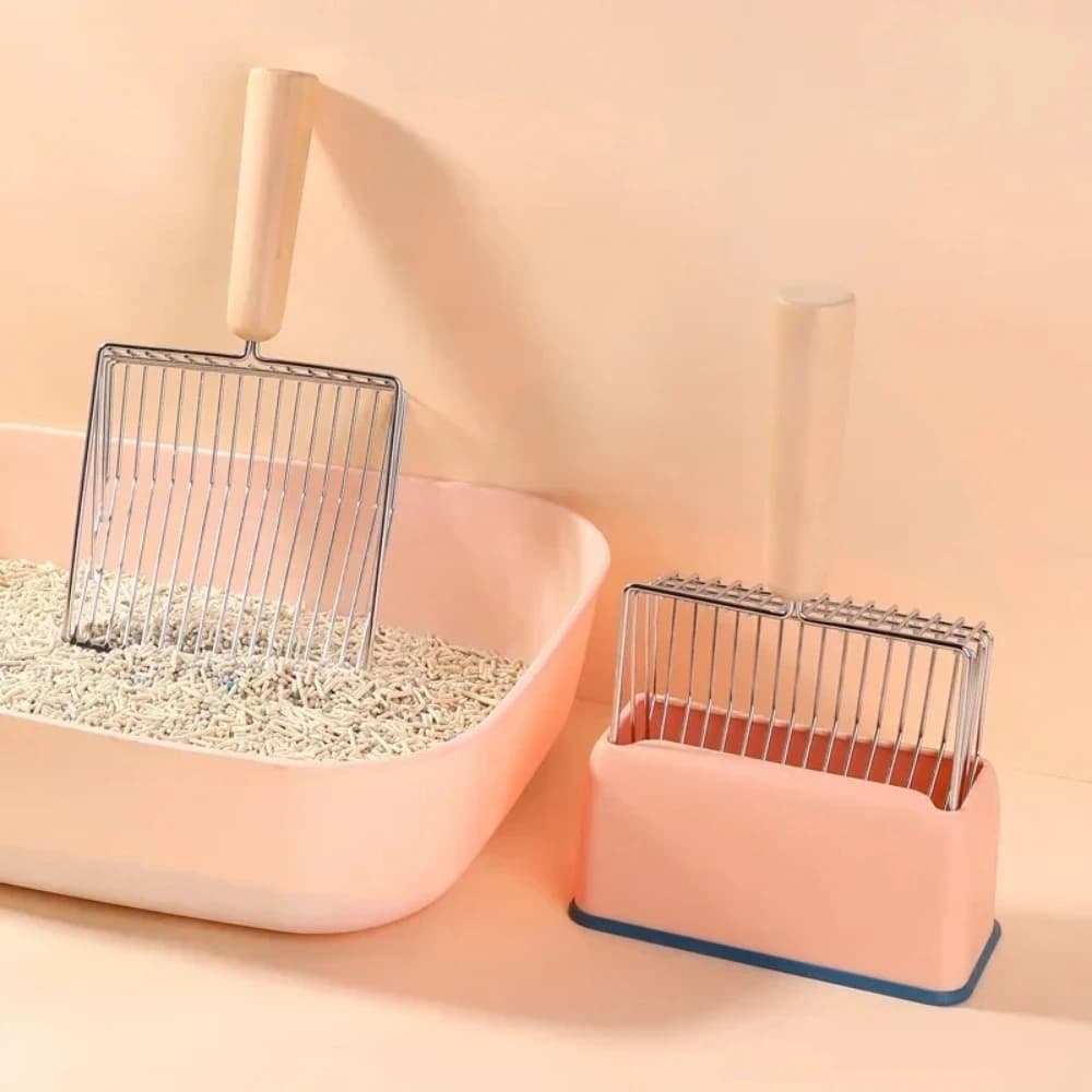 Cat Litter Shovel Set Large Wooden Handle Cat Toilet Cleaning Poop Scoop Tools Pet Cleaning Accessories Supplies