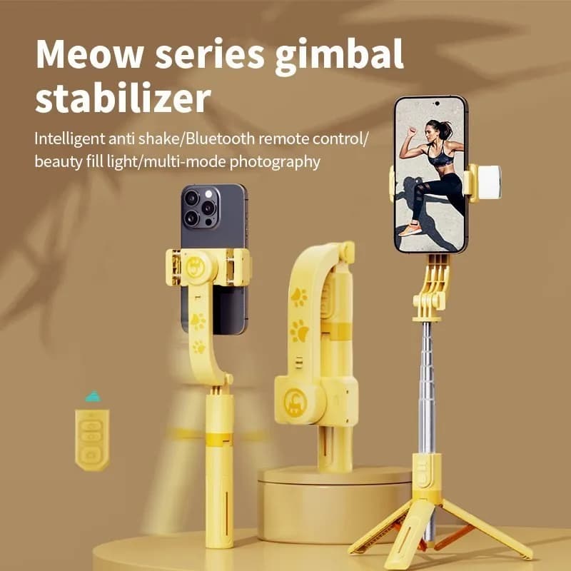 MEUYAG Selfie Stick wireless per treppiede per smartphone con telecomando Bluetooth, supporto pieghevole portatile con luce per iPhone Android