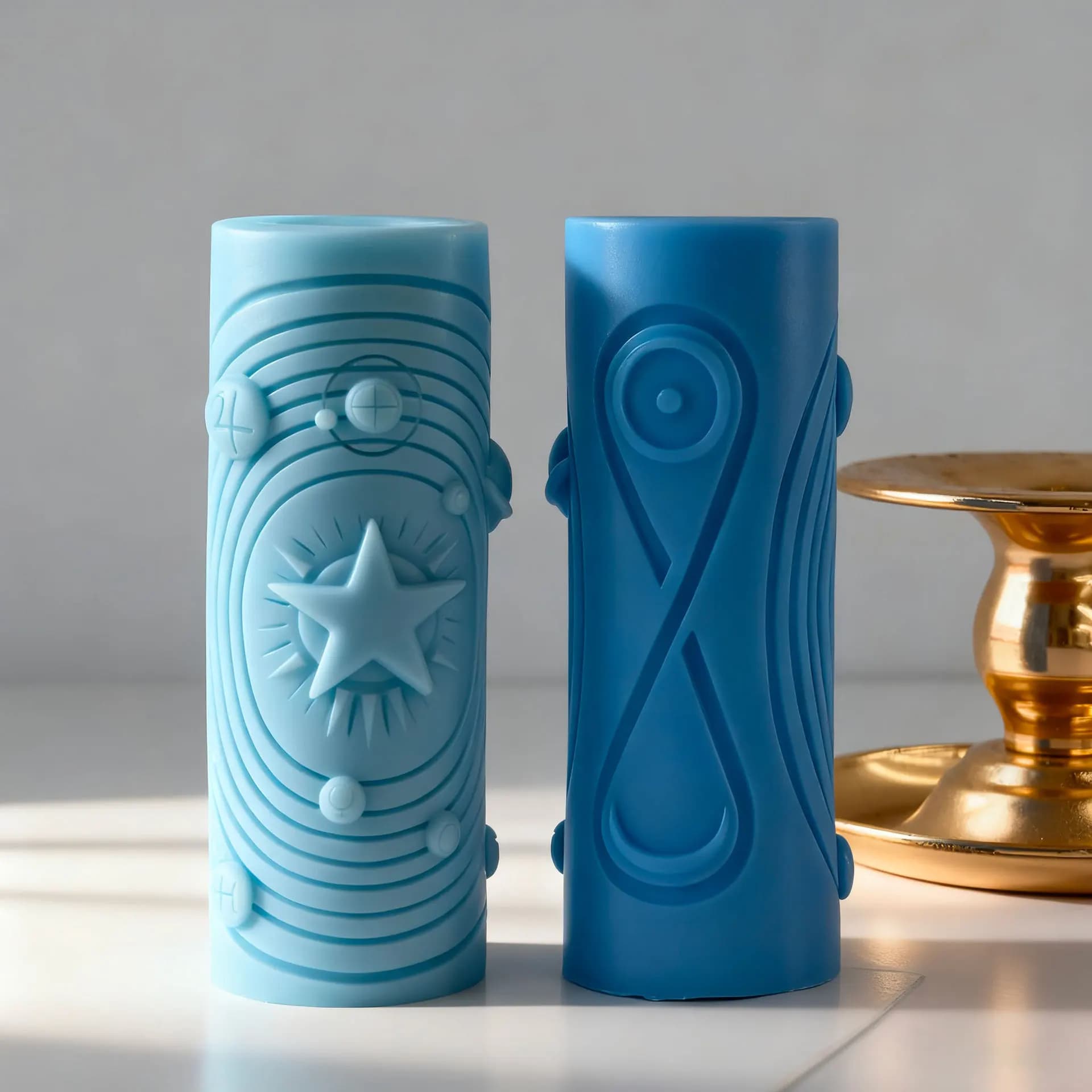 Stampo in silicone serie Planet Universe fai-da-te Cilindro fatto a mano in rilievo Star Sun Aroma Stampi per candele Forniture per candele Ramadan