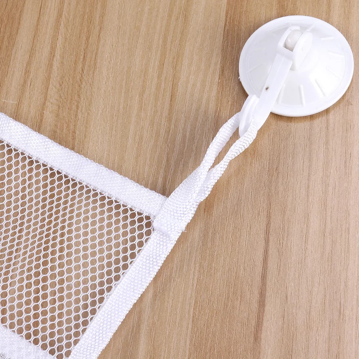 Bathtub Mesh Net Storage Bags Set Premium Organizer Strong Suction Cup Hooks Quick Dry Bath Product Holder 45x52cm White