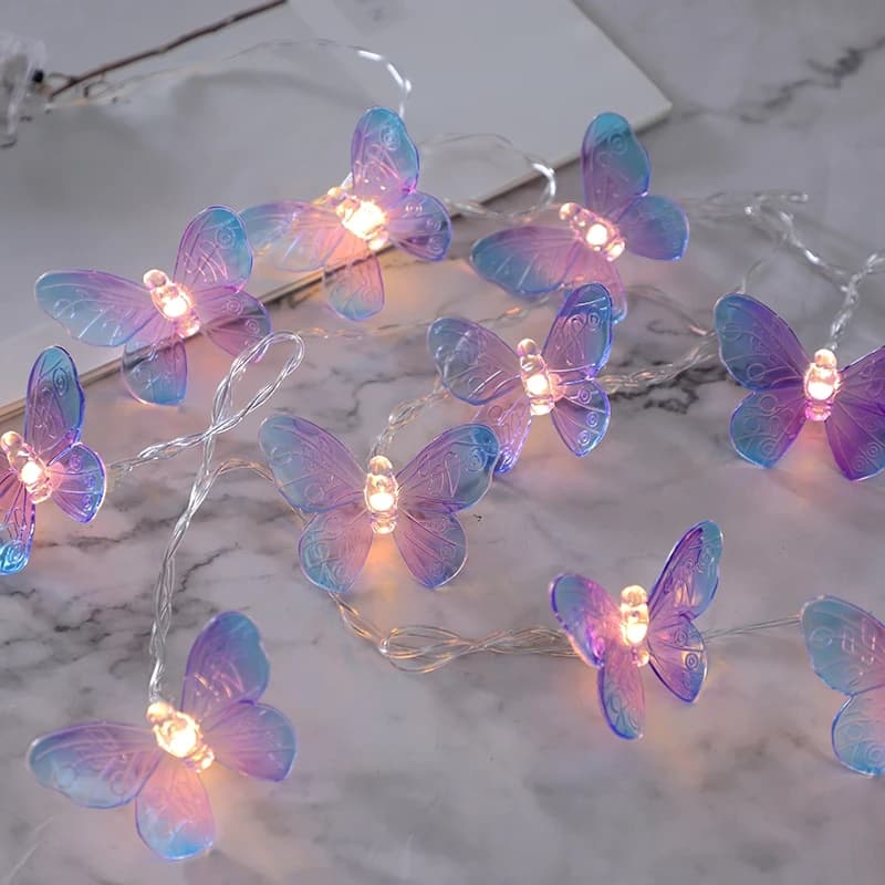 1.5M 10LED Butterfly Strings Garland Girls Butterfly Brithday Party Wedding Home Decorations Kids Christmas Gift Fairy Light