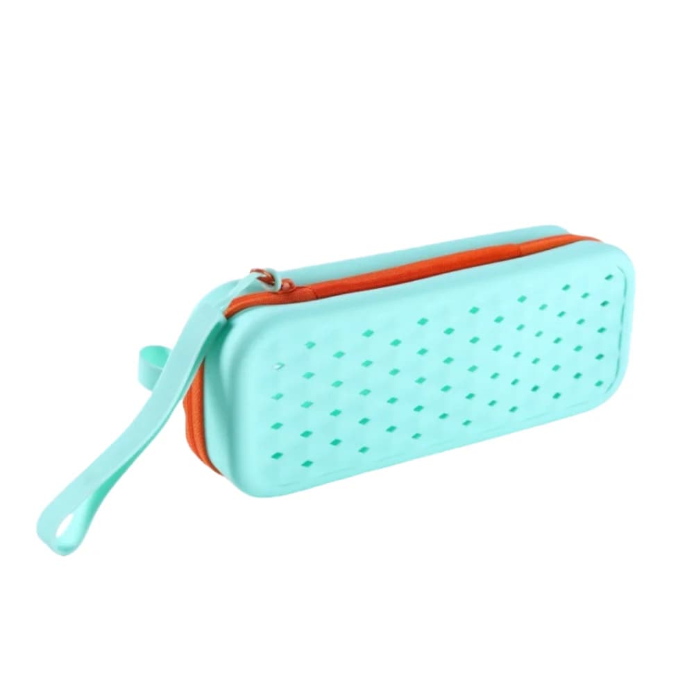 Silicone portable swim glasses case Waterproof soft zippered glasses case with snap hooks
