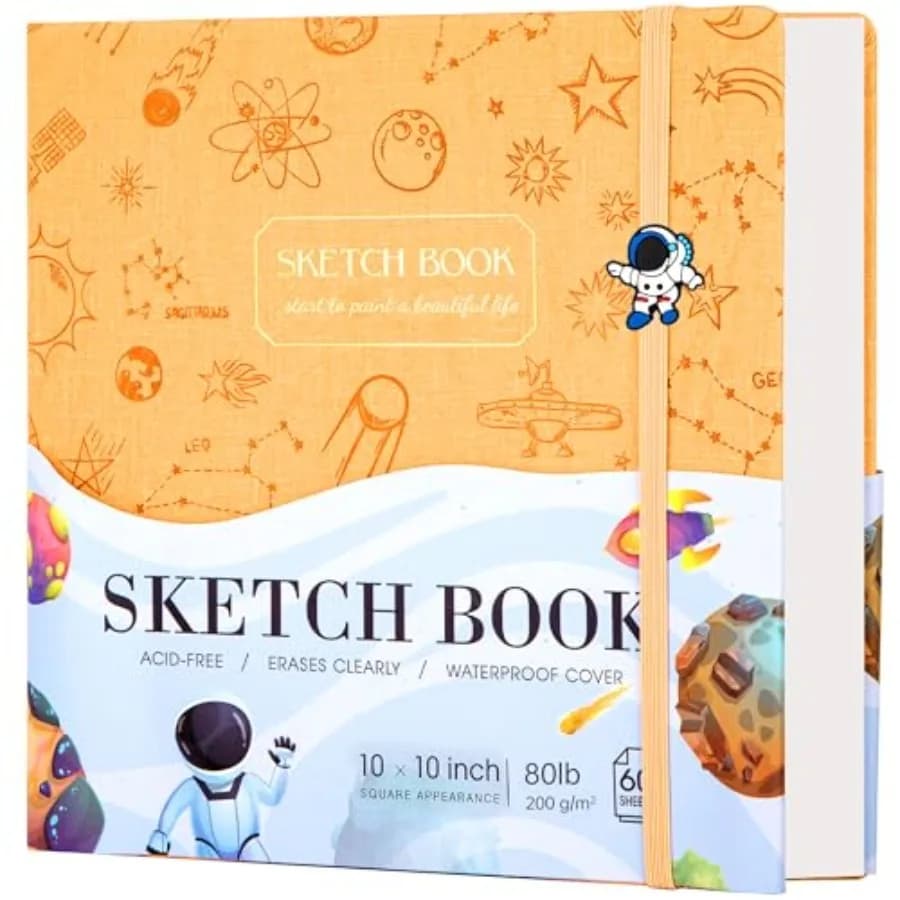 Sketch Book for Large Hardcover Sketchbook for Drawing 120GSM Thick Paper, Square Art Drawing Paper 120 Pages Sketch Pad for Bo
