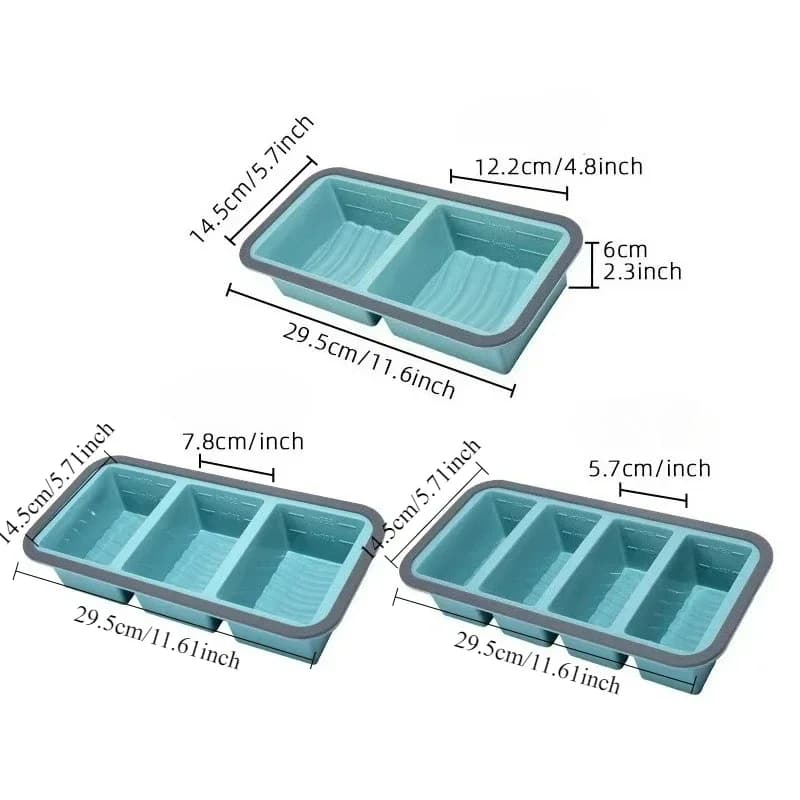 Vaschette in Silicone per Congelare Zuppa e Cubetti di Ghiaccio con Coperchio, per Preparazione Pasti e Creazione di Brodo