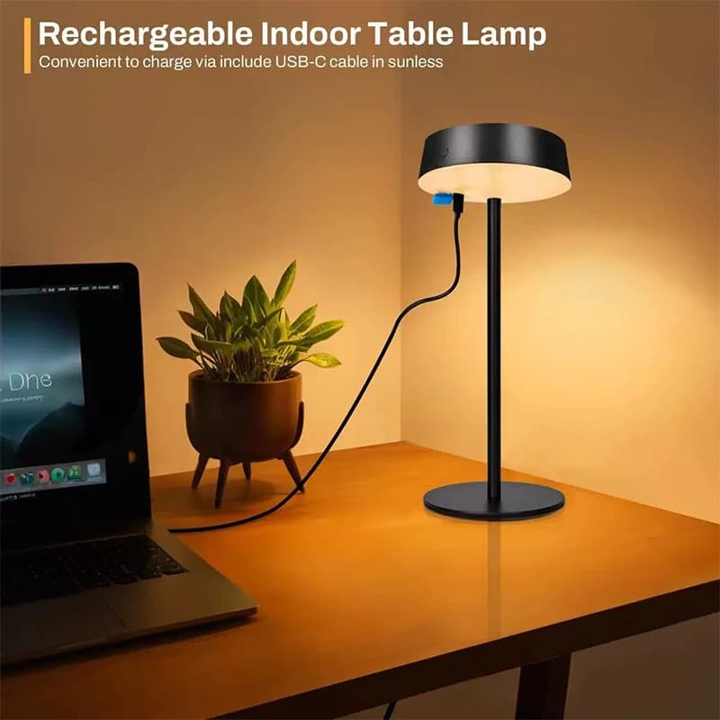 Lampada da tavolo solare Lampada da scrivania a LED dimmerabile Lampada da tavolo wireless impermeabile Lampada da notte ricaricabile per campeggio con terrazza da giardino