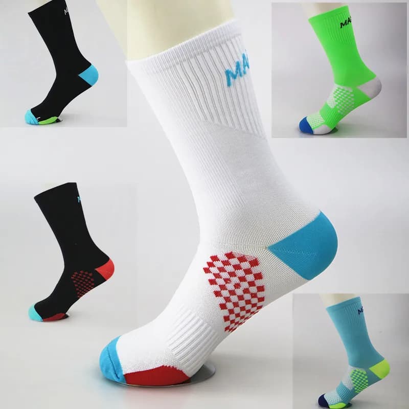 Calze Sportive Professionali Antiscivolo Traspiranti a Mezza Gamba Elasticizzate da Uomo per Palestra, Fitness, Ciclismo Outdoor e Corsa