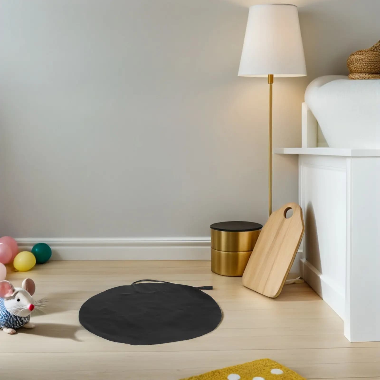 Tappetino Riscaldante Elettrico USB Regolabile per Animali Domestici, Coperta Termica Compatta Nera per Cani e Gatti, Uso Interno ed Esterno