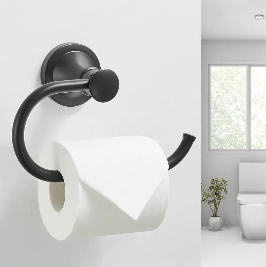 Porta fazzoletti nero, porta carta igienica, portasciugamani, porta rotoli di carta