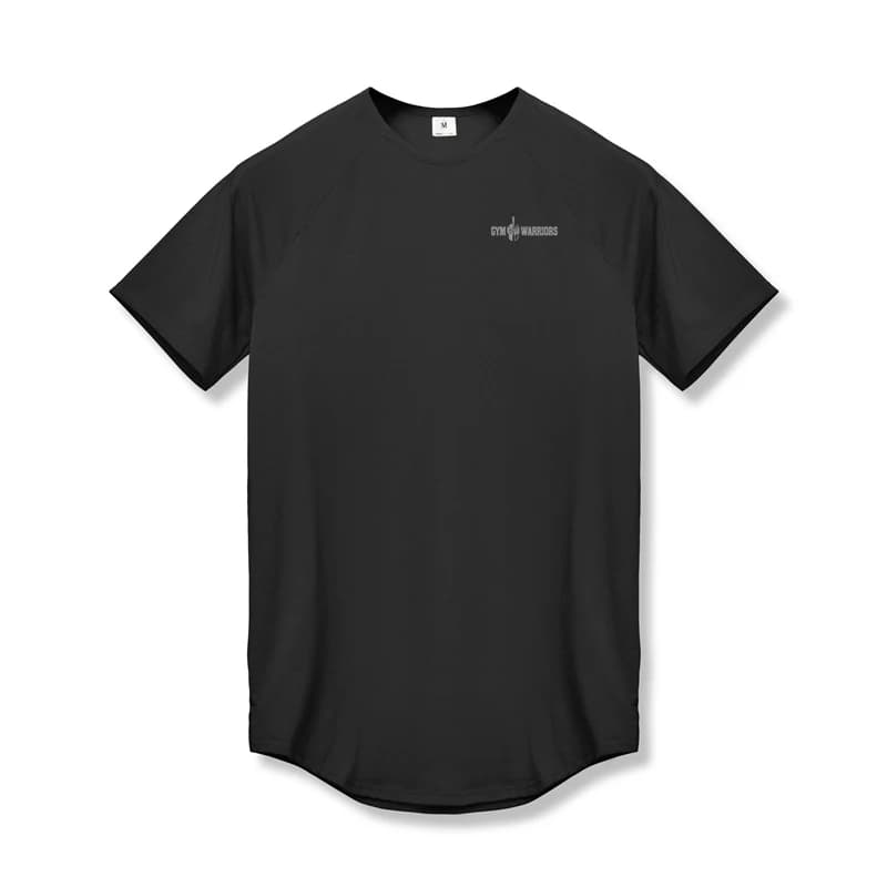 T-shirt estive da uomo in seta latte, slim fit, traspiranti, ad asciugatura rapida, per palestra, bodybuilding, fitness, sportive, casual, da allenamento