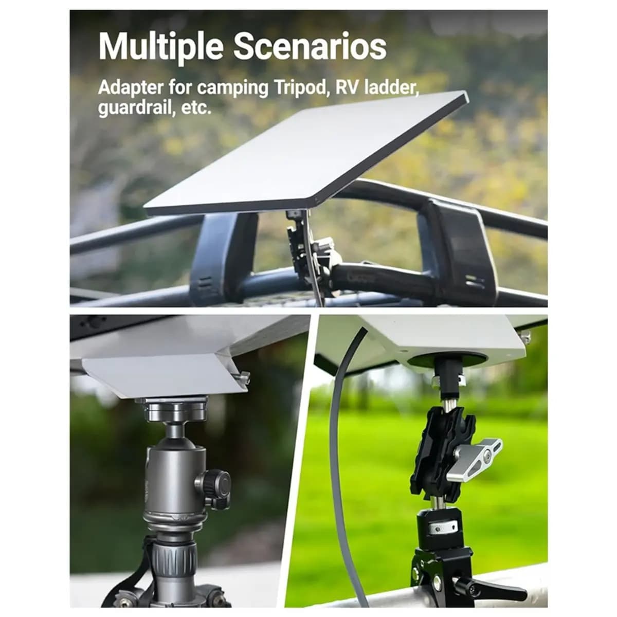 (A32M) Adattatore per treppiede Starlink Mini con filettatura 1/4"-20, 3/8"-16, compatibile con piastra a sgancio rapido, morsetto