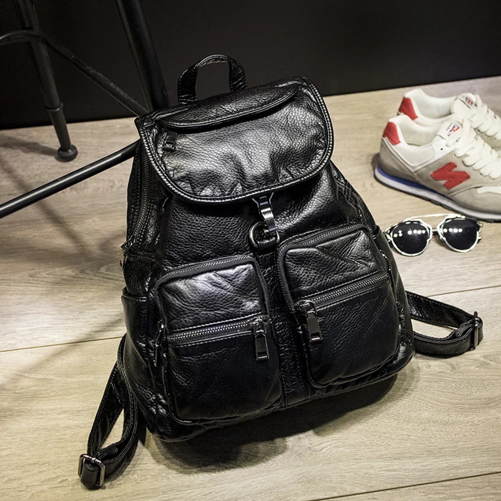 Zaino da donna casual Borsa da viaggio grande in pelle PU Zaini da scuola femminili Zaino in morbida pelle alla moda per donna