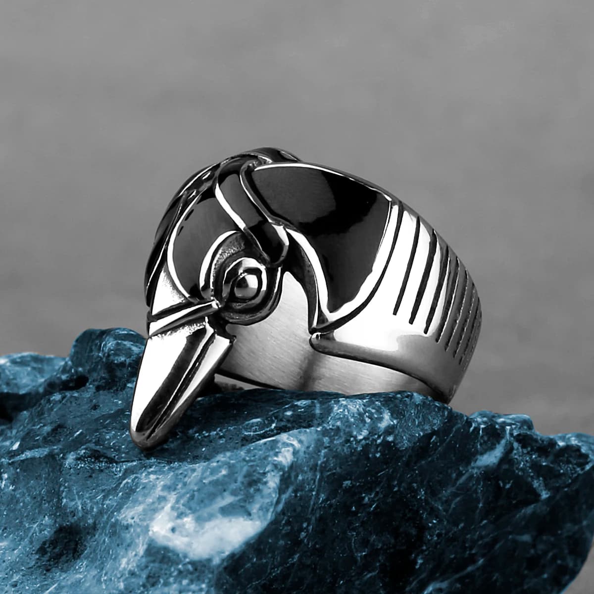 Anello corvo vichingo nordico Anello da uomo in acciaio inossidabile pagano scandinavo Amuleto Anello animale Moda scandinava Gioielli maschili vintage