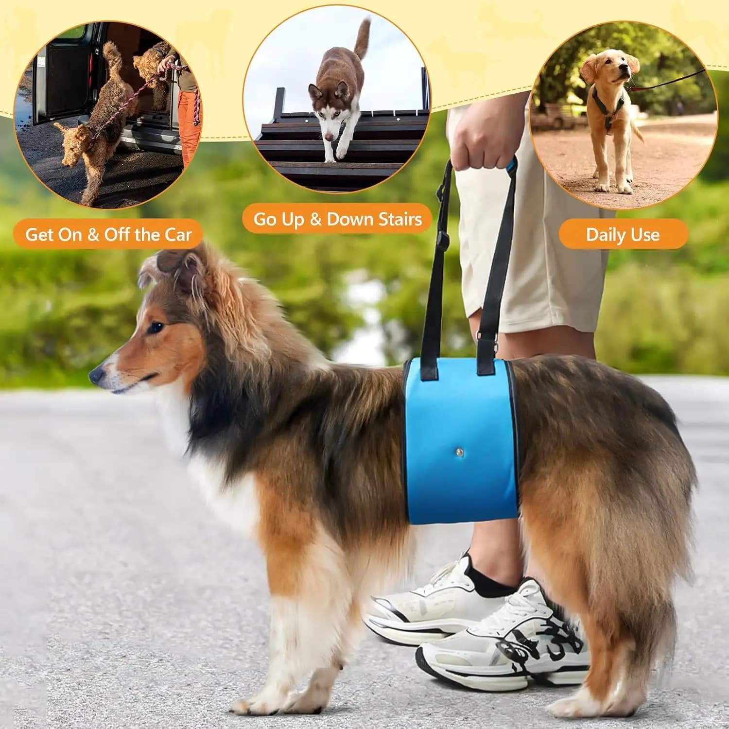 Dog Lift Harness Sling for Large Dogs, Adjustable Hip Support for Back Legs, Senior Disabled Joint Injuries ACL Recovery Aid