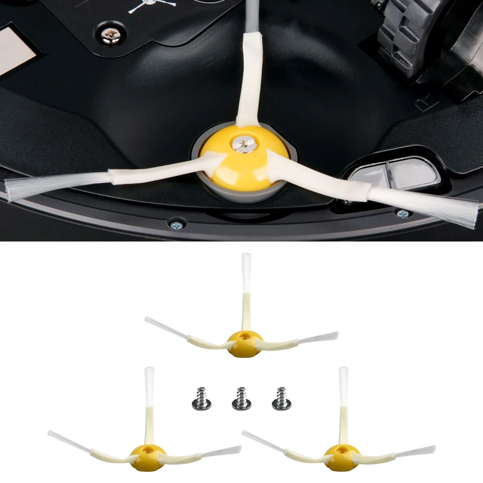 3pcs Side Brushes Kit For Roomba 500 & 600 & 700 Series 600 610 620 760 770 780 Vacuum Cleaner Replacement Set