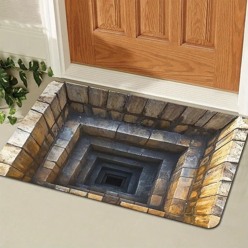 3D Vision Trap Zerbino Porta d'ingresso Tappeto Porta del bagno Tappetino impermeabile Tappetino antiscivolo Lavabile Arredamento camera da letto Tappeto morbido