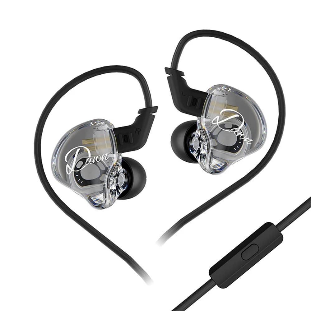 2025 NEW KZ Dawn Wired headphones In-Ear HiFi IEM Transparent DJ Wired music headphones Sport Gaming Custom earphones with noise reduction