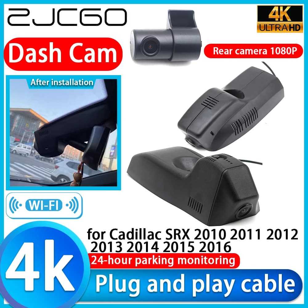 4K DVR camera for Cadillac SRX car 2010-2016, Dash Cam 2160P with Sony lens and monitor for video recording
