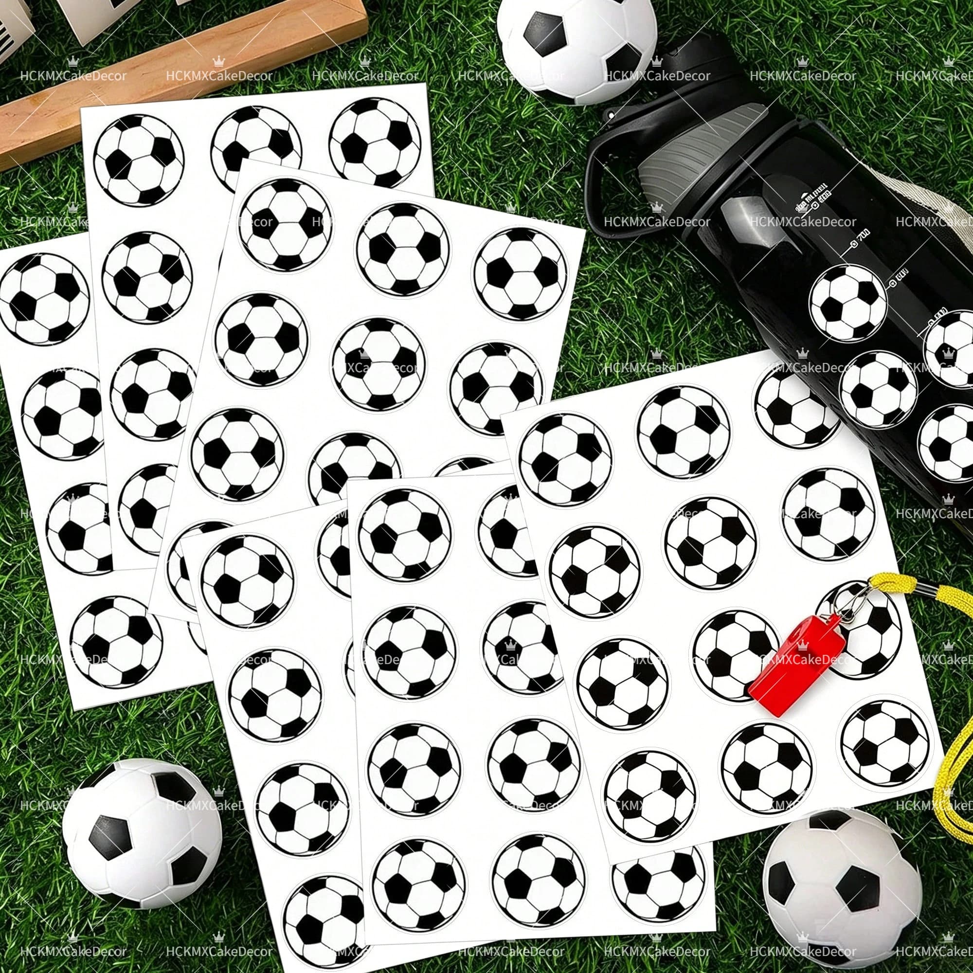 60 Adesivi a Tema Calcio Impermeabili in Vinile per Bambini, Decorazioni per Bottiglie d'Acqua, Laptop e Scrapbooking