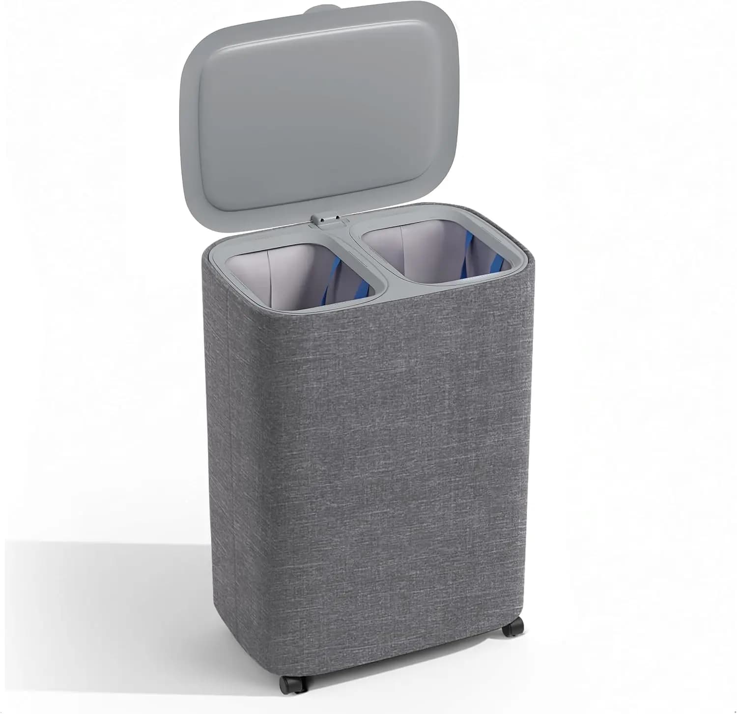 Basket for Double Duck Cover 90L with Wheels and Covers - High Double basket with 2 removable and washable bags for Easy Displacement of Clothes