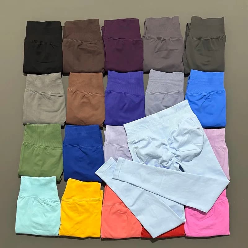 Ribbed High Waist Yoga Pants for Women, Seamless Tummy Control Gym Leggings, Elastic Training Workout Tights, All-Season Ribbed Fitness Pants