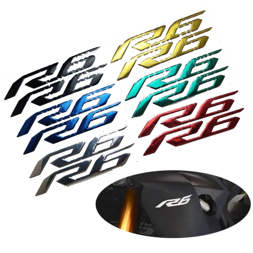 Per Yamaha YZF-R6 YZFR6 YZF R6 moto 3D emblema distintivo decalcomania serbatoio R6 adesivo morbido decalcomania riflettente