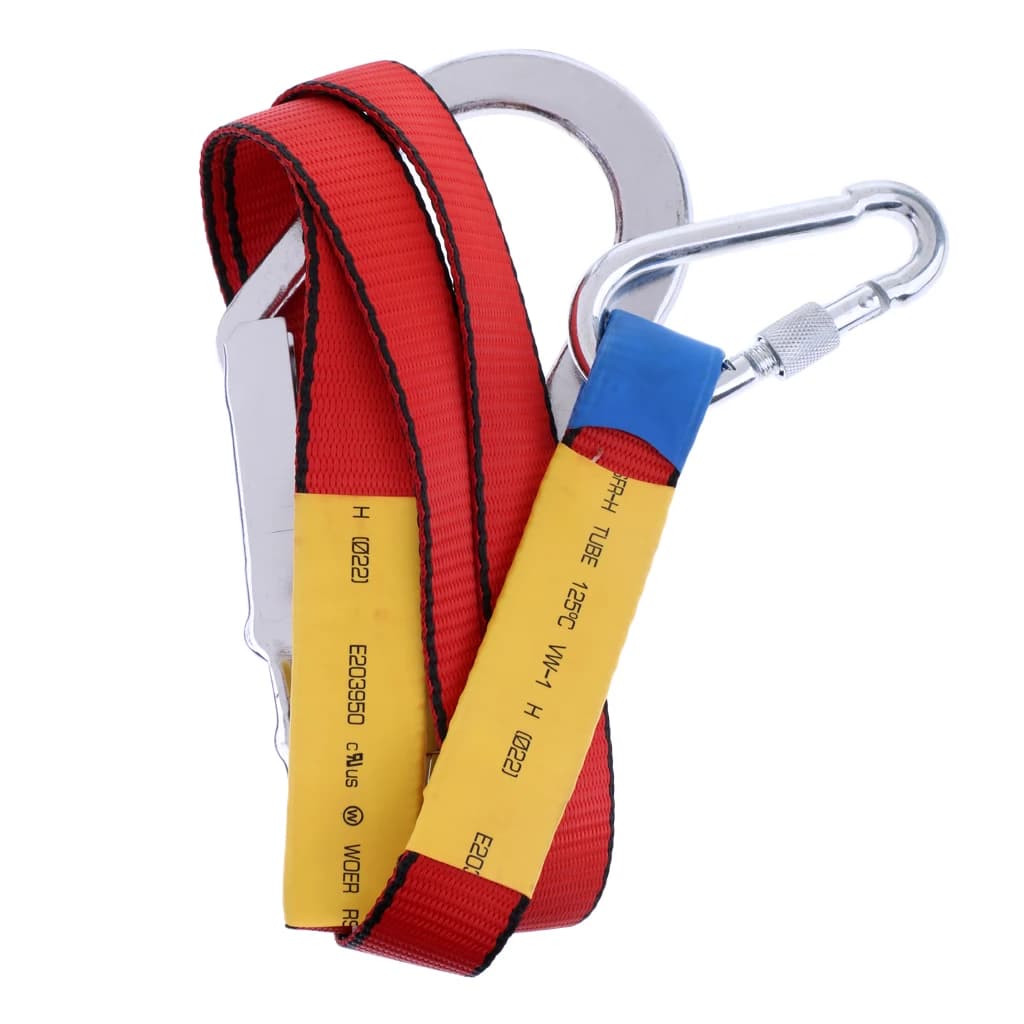 Cordino di Sicurezza per Arrampicata 180cm, Cintura Piatta Regolabile, Accessorio per Imbracatura a Rete per Arboristi e Alpinisti