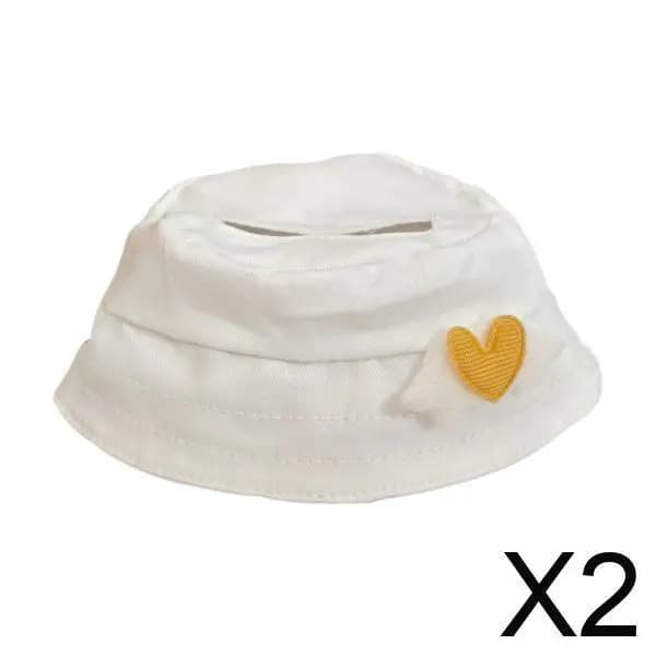 Mini fishing hat for doll of 17 cm. Cute fabric with large tense cap. Accessory to dress up doll for girls toy dresses. Photos