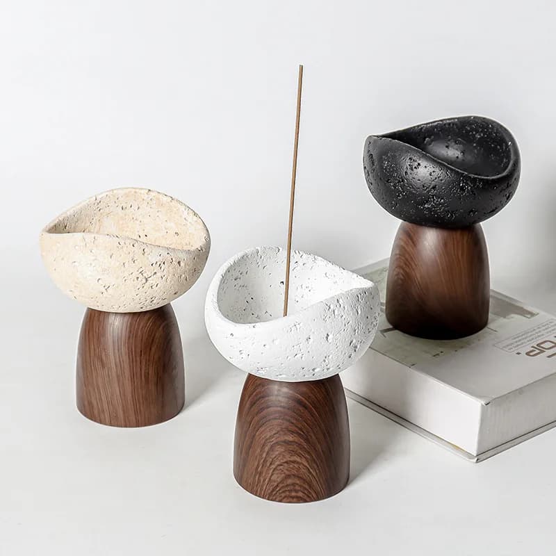 Bruciatore di incenso in resina Porta bastoncini Linea Piastra di incenso Bobina di legno di sandalo Base Templi Studio di yoga Decorazione della casa Piatto regalo