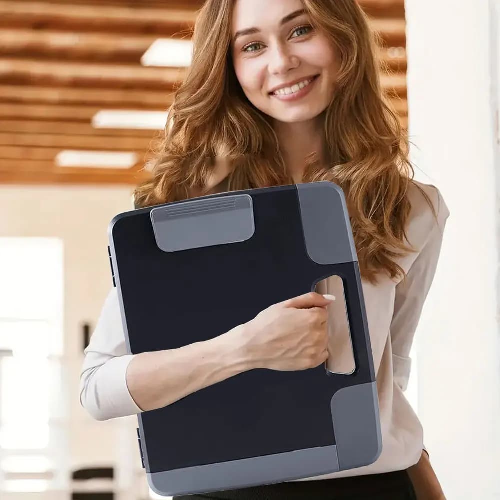 1PC Portable Clipboard with Storage Function, with Handle for Hanging Side-Opening Folders, A4 Size Writing Board for Office Use