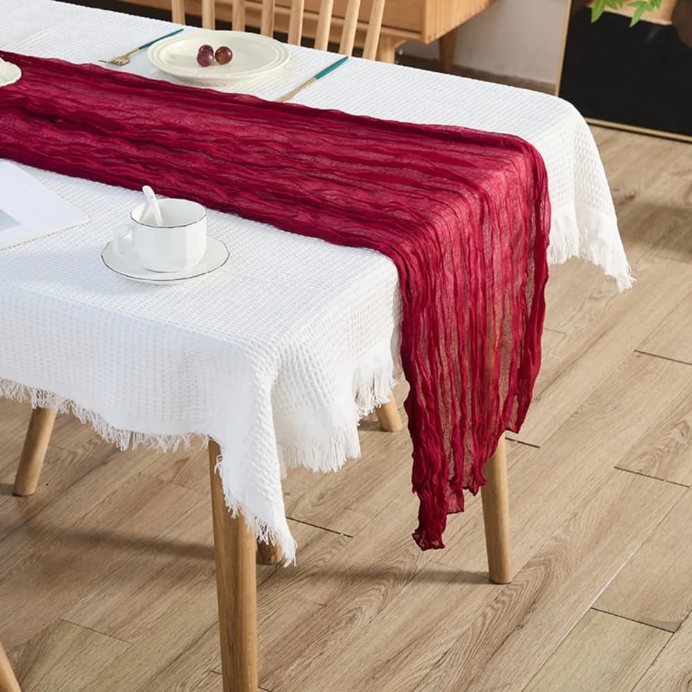 Hot Sale New Fashion Bali Yarn Wrinkle Fabric European Twist Tablecloth Wedding Party Decoration Wrinkle Bohemian