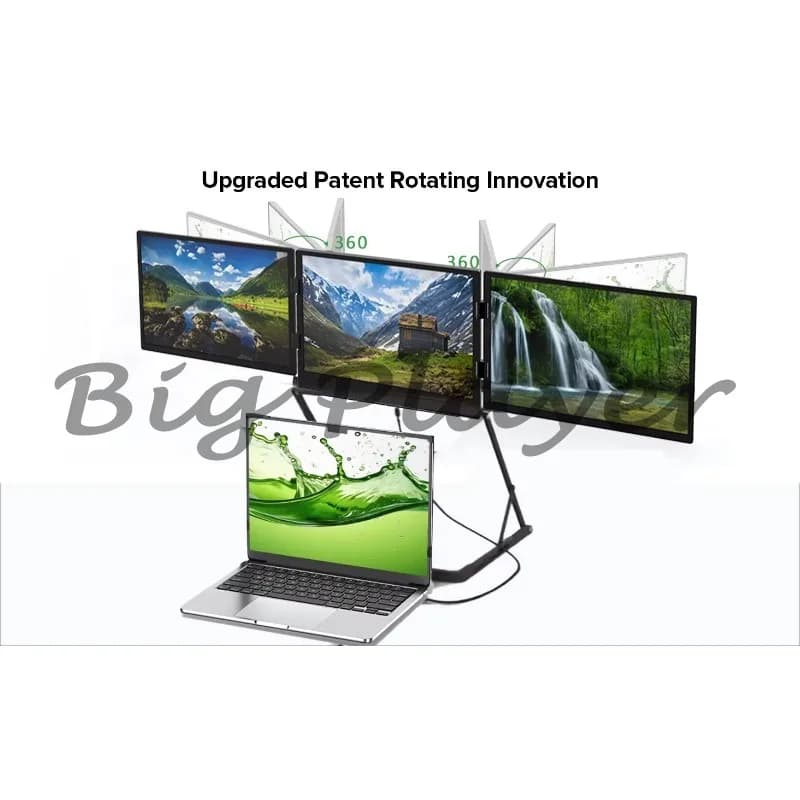 Monitor a Tre Schermi 2026 Nuovo 15.6 Pollici, Laptop Portatile con Supporto Regolabile per Riunioni, Set con Un Solo Cavo