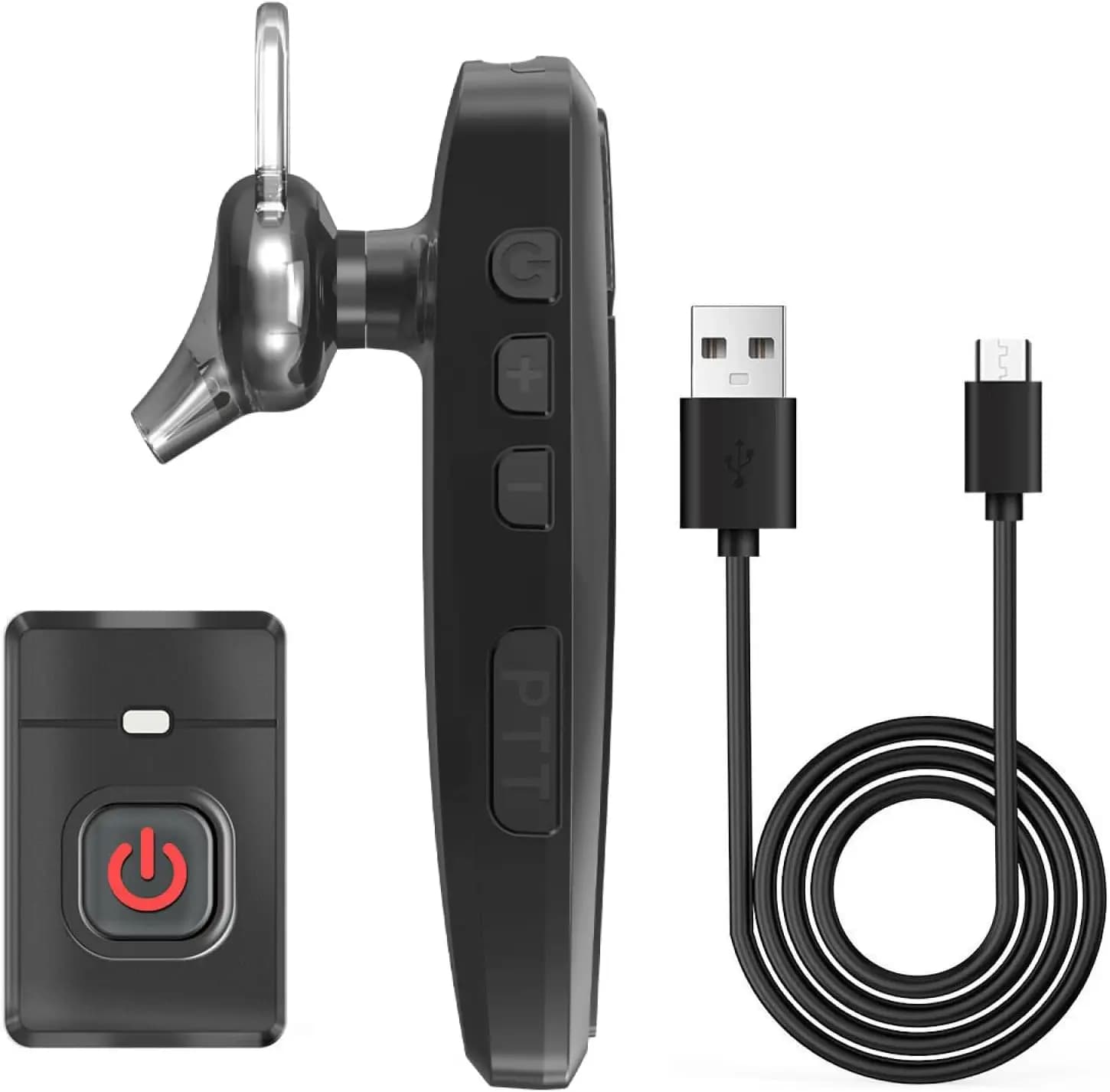 Auriculares Bluetooth Walkie Talkie For PTT Para Kenwood 2 Pines K Baofeng~ UV-5R UV-82, Negro