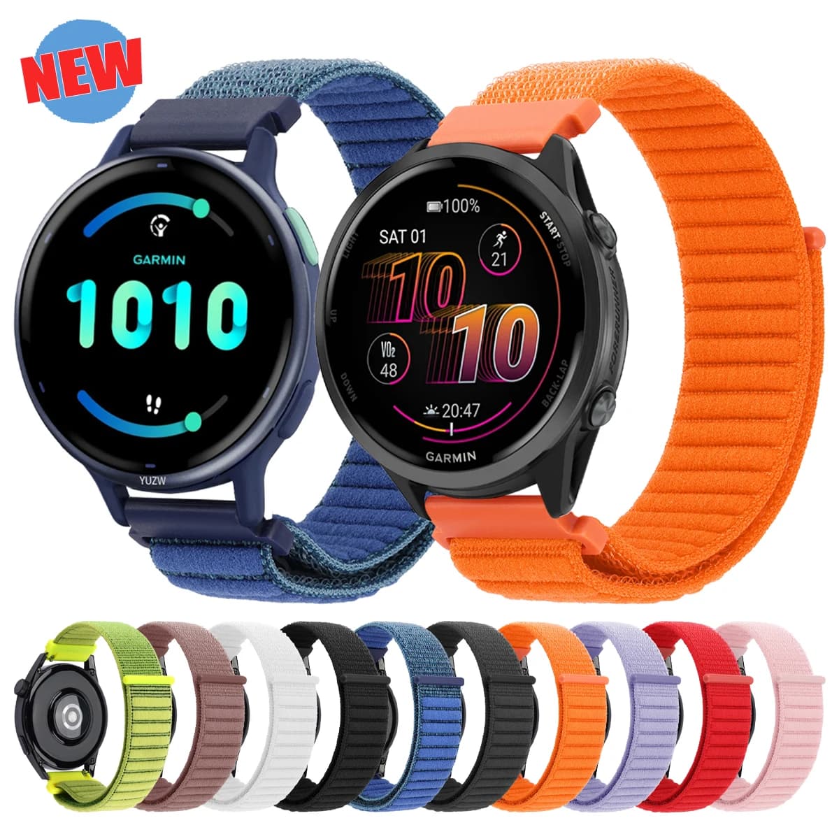 20 22mm cinturino in nylon per Garmin orerunner 570 265 255 165 cinturino musicale per Amazfit GTR 4/GTS 4 2/Bip 6 braccialetto ad anello intrecciato