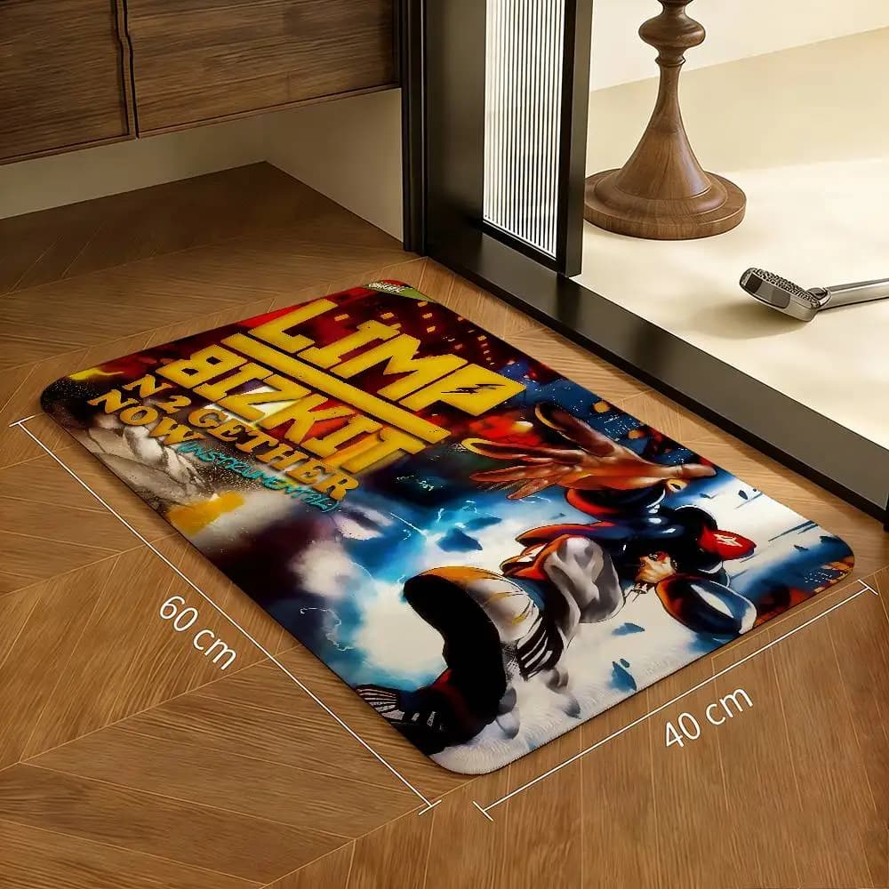 Classic Band L-Limp B-Bizkit Entrance Door Mat Nordic Style Bedroom Living Room Doormat Home Balcony Anti-Slip Modern Home Decor