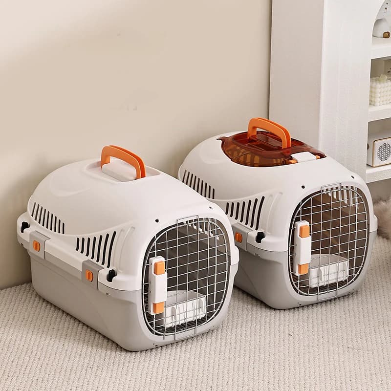Trasportino per gatti da viaggio per compagnia aerea, cassa portatile per animali domestici con finestra superiore e chiusura a molla, ventilato per animali domestici da 8 kg