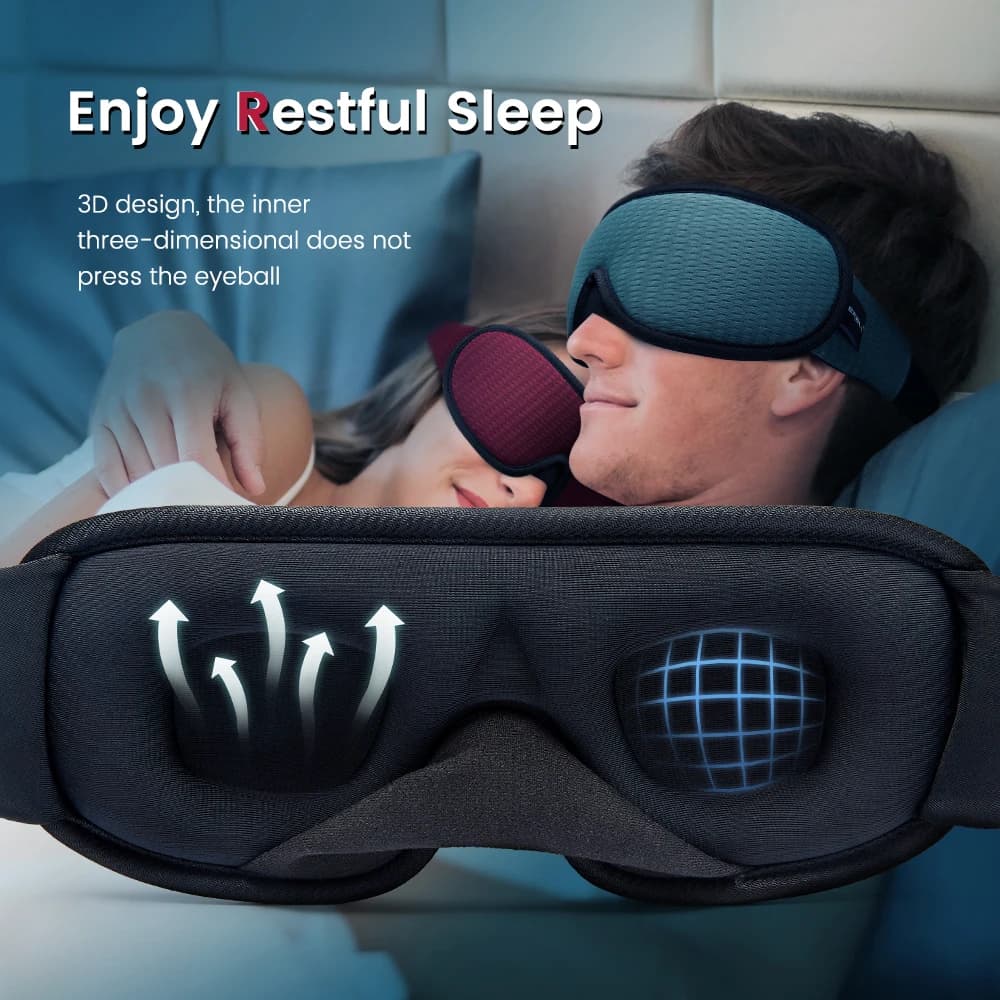 Maschera per dormire 3D Blocco luce Maschera per dormire imbottita morbida per occhi Slaapmasker Ombretto Benda per dormire Maschera per il viso Benda sull'occhio
