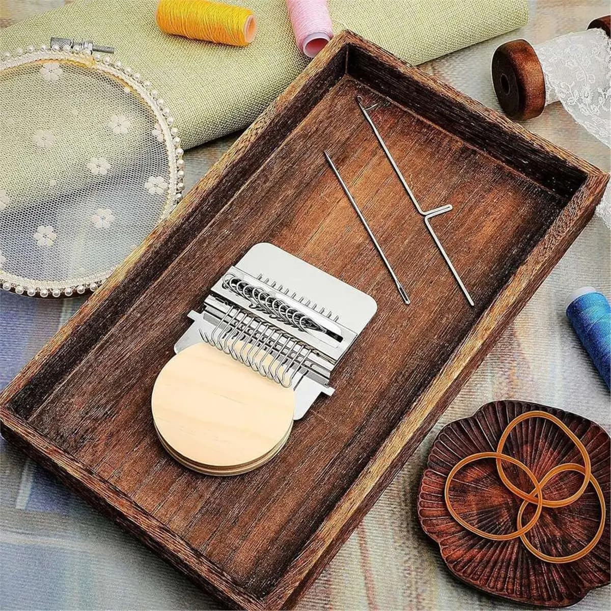 ABSF Speedweve Small Mini Darning Looms, Wooden Looms Speedweve Type Weave Tool Knit Patch Kit for DIY Crafts Mending