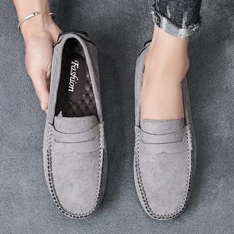 Scarpe Casual da Uomo Moda 2026, Mocassini Artigianali in Vera Pelle Scamosciata, Slip-On, Scarpe Basse da Guida per Uomo