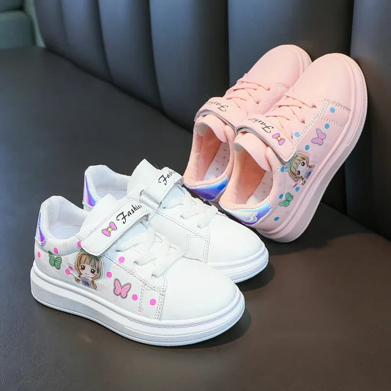 Kids sneakers cute for girls, sports shoes, comfortable casual running shoes spring/autumn, round tip, thick sole for kids