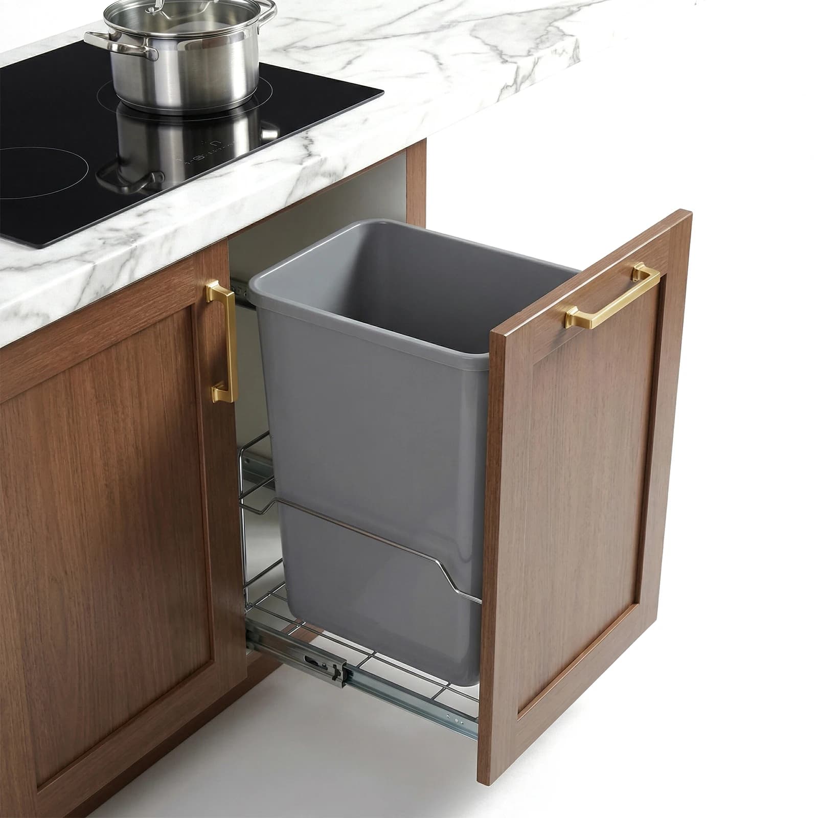 Confezione da 10 Pattumiere Estraibili da 35 QT Facili da Pulire, Contenitori per Rifiuti da Cucina Estraibili 14x18x9 Pollici per Bagno, Ufficio, Soggiorno, Casa