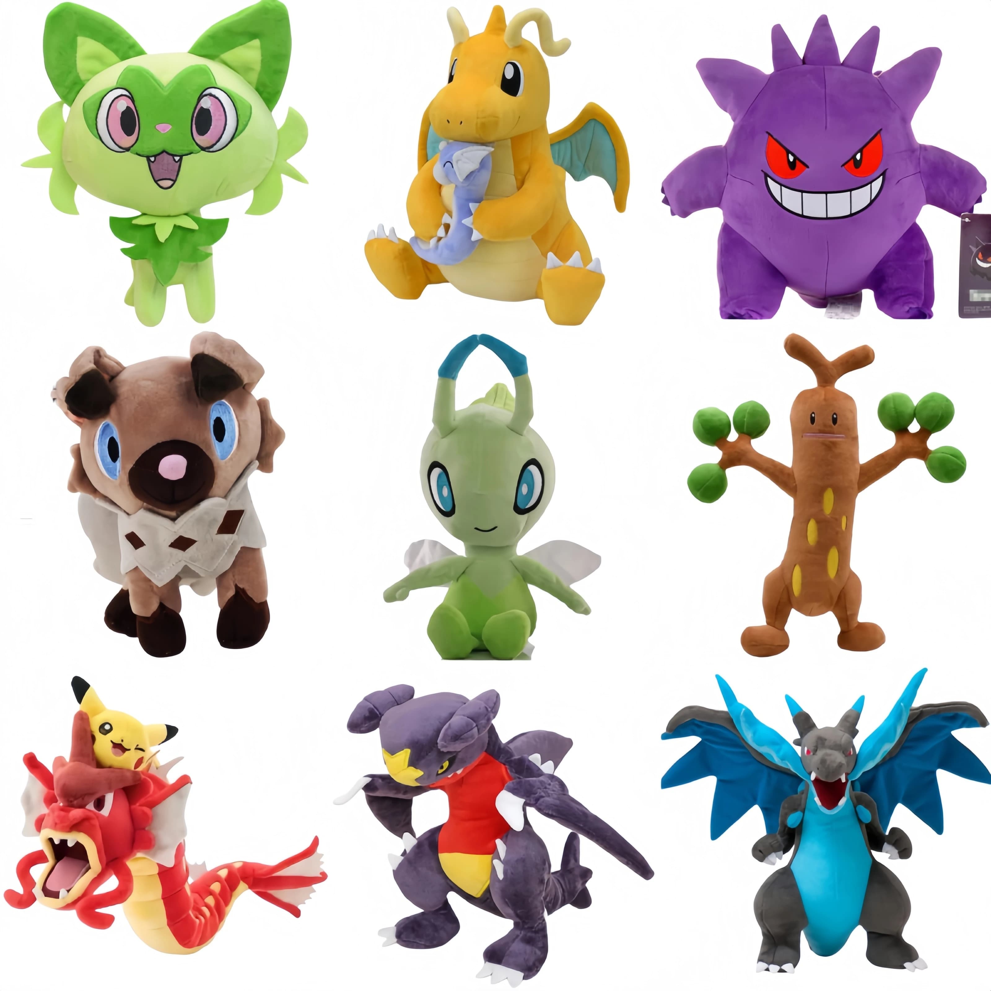 Pokémon Plush Pikachu Celebi Sudowoodo Rockruff, Toys Shiny Charizard XY Garchomp Chikorita Gyarados Dragonite, Gift