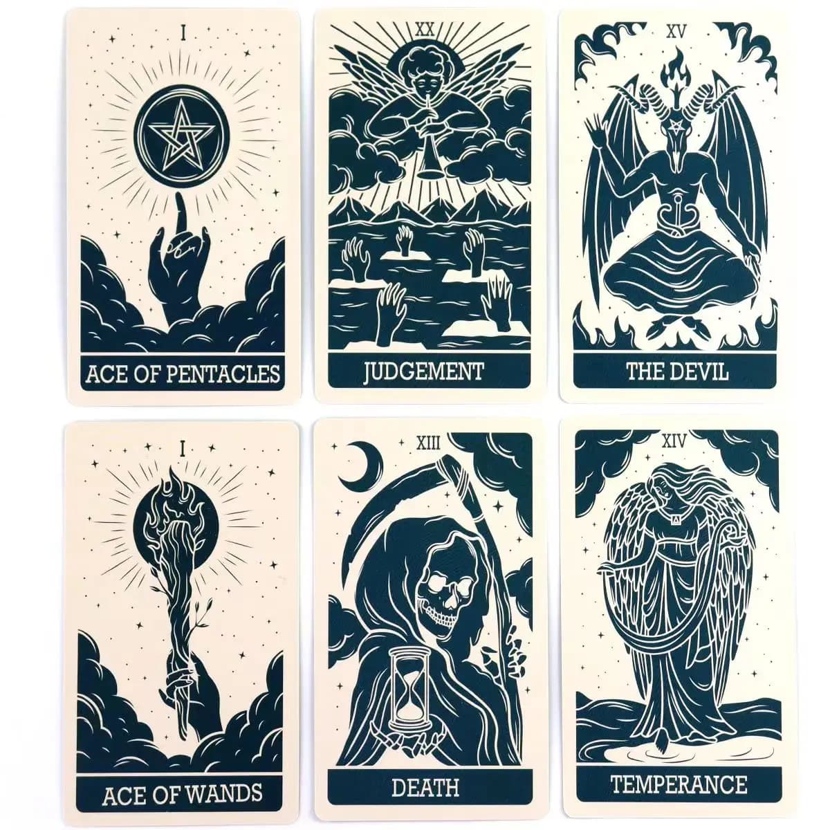 Mazzo di tarocchi della strega magica da 10,3 * 6 cm 78 carte dei tarocchi classiche per principianti Sistema di tarocchi dell'waite del pilota tascabile