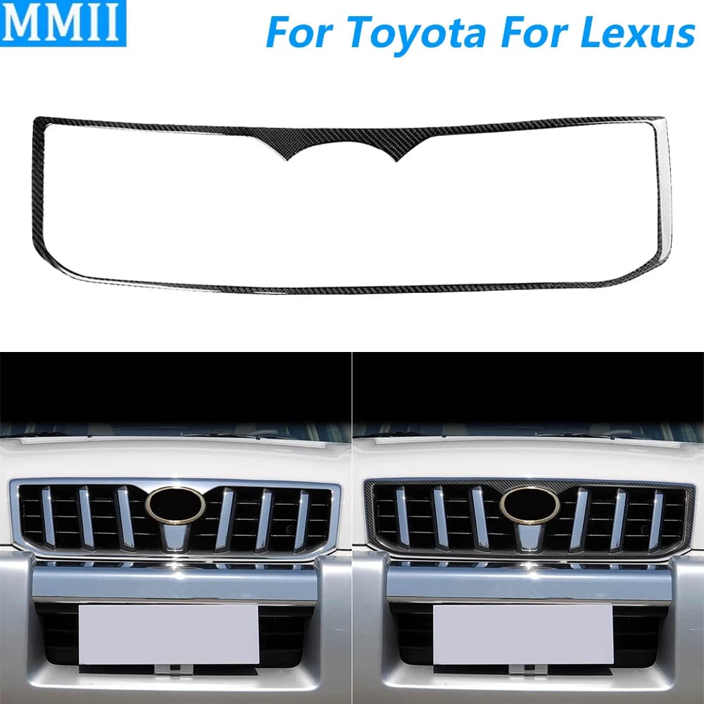 Per Toyota Prado Per Lexus GX 2003-2009 In Fibra di Carbonio Paraurti Anteriore Griglia di Aspirazione Telaio Pannello di Copertura Trim Accessori Auto adesivo
