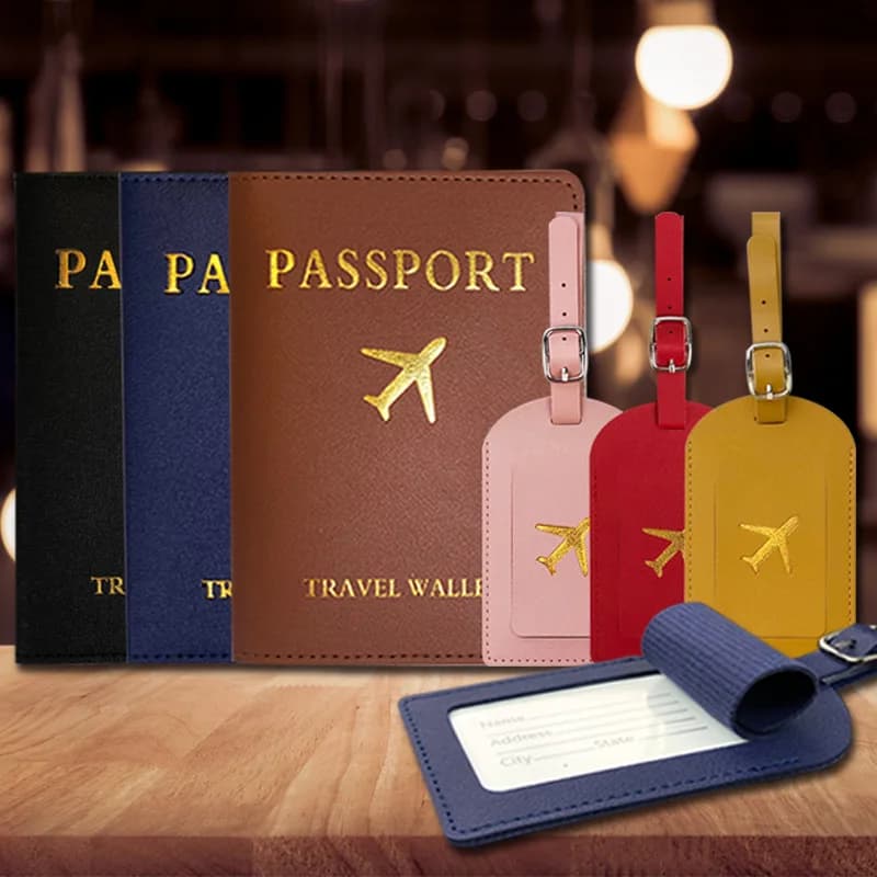 Etichette per bagagli in pelle Porta passaporto Valigia Etichetta per aeroporto Etichetta per bagagli Etichetta per imbarco Nome ID Indirizzo Titolare Accessori da viaggio