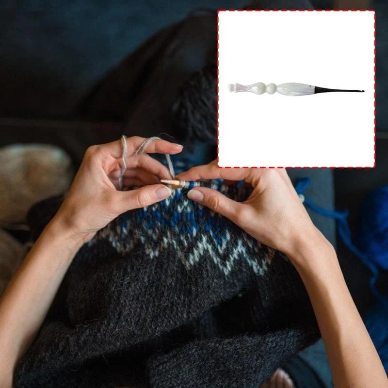 Uncinetto in acrilico bianco dimensioni multiple con impugnatura ergonomica per progetti lavoro a maglia e